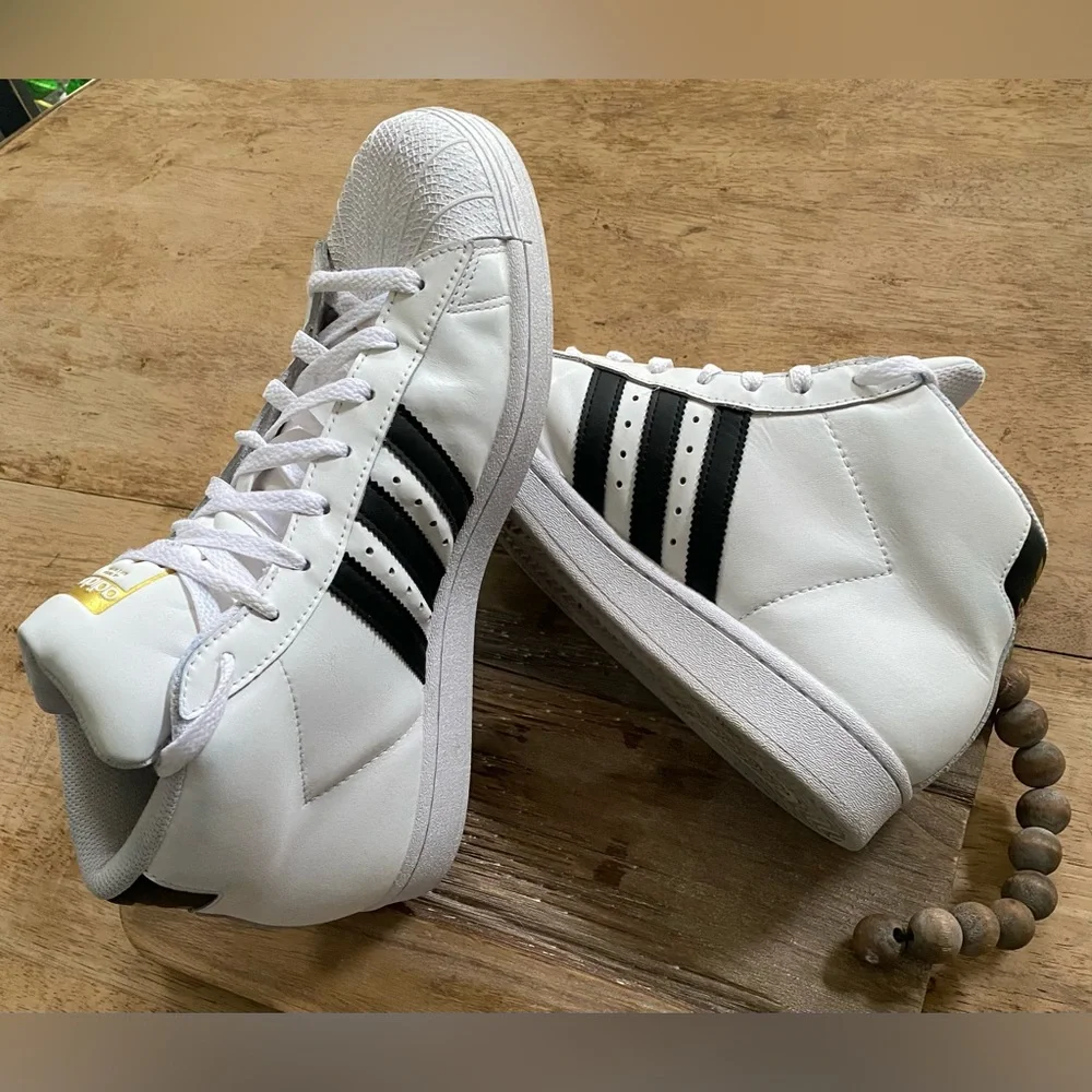 Adidas Pro Model ADV Mid Men’s Sz 9‎ Classic White/Black Basketball Shoe